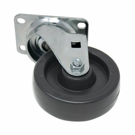 RUBBERMAID COMMERCIAL Replacement Plate Casters, Rigid Mount Plate, 4 in. Phenolic Wheel, Black FG4608L30000